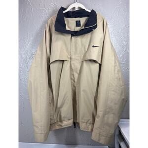Nike Golf Mens Tan Full Zip Up Bomber Vented Jacket Zip Pockets Size XXL